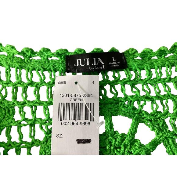 NWT Julia by LoveJ Womens Large Green Beige Crochet Vests Set Boho Sleeveless - Picture 3 of 13